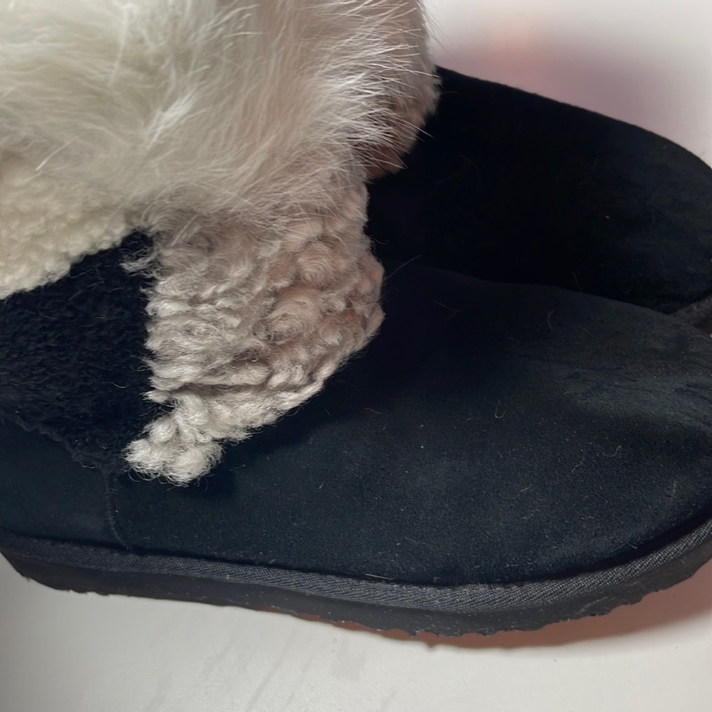 Ugg Classic Short Patchwork Fluff Black Boots - image 3